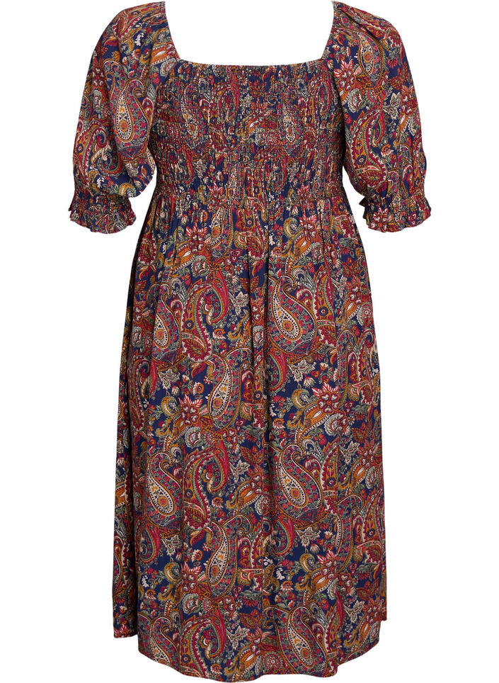 Sommerkleid aus Viskose mit Paisleymuster, Blau, Packshot image number 1