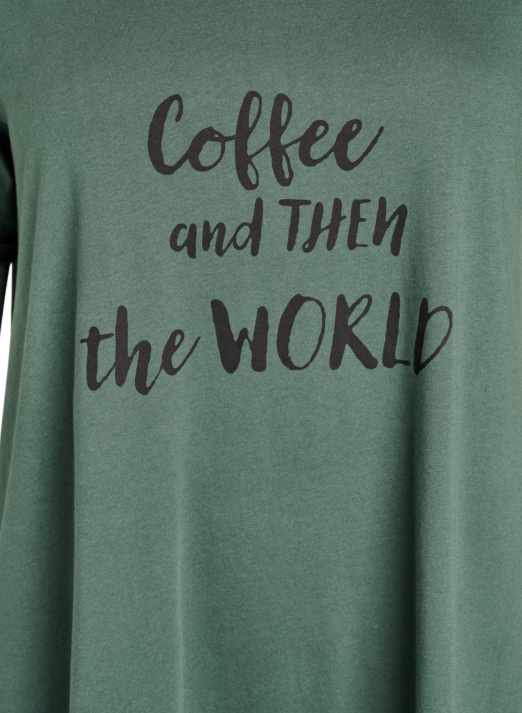 ZizziChemise de nuit &agrave; manches courtes en coton biologique, Vert fonc&eacute;, Packshot image number 2