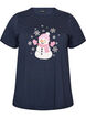 T-shirt de No&euml;l en coton bio, Bleu, Packshot image number 0