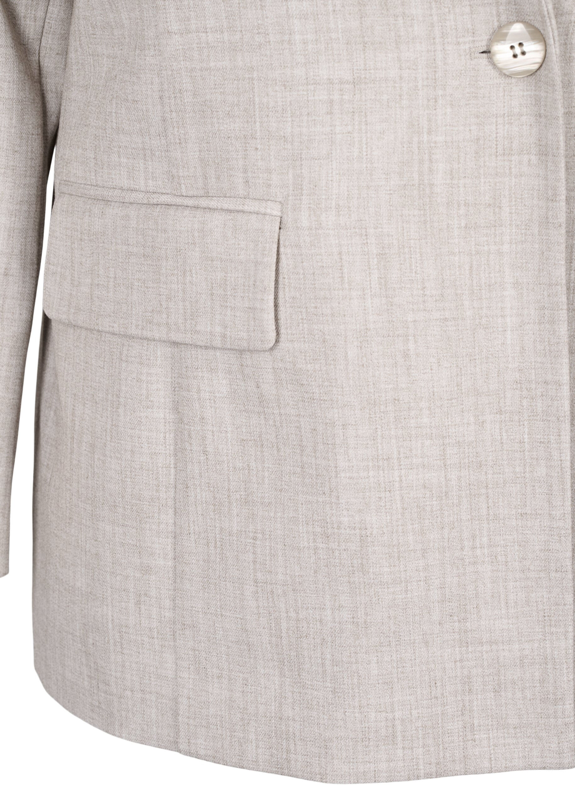 Zizzi Blazer m&eacute;lang&eacute; avec fermeture &agrave; boutons, String, Packshot image number 3