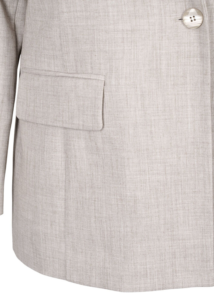 Melierter Blazer mit Knopfverschluss, String, Packshot image number 3