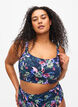 Haut de bikini imprimé avec bretelles réglables, Deep Palm AOP, Model image number 0