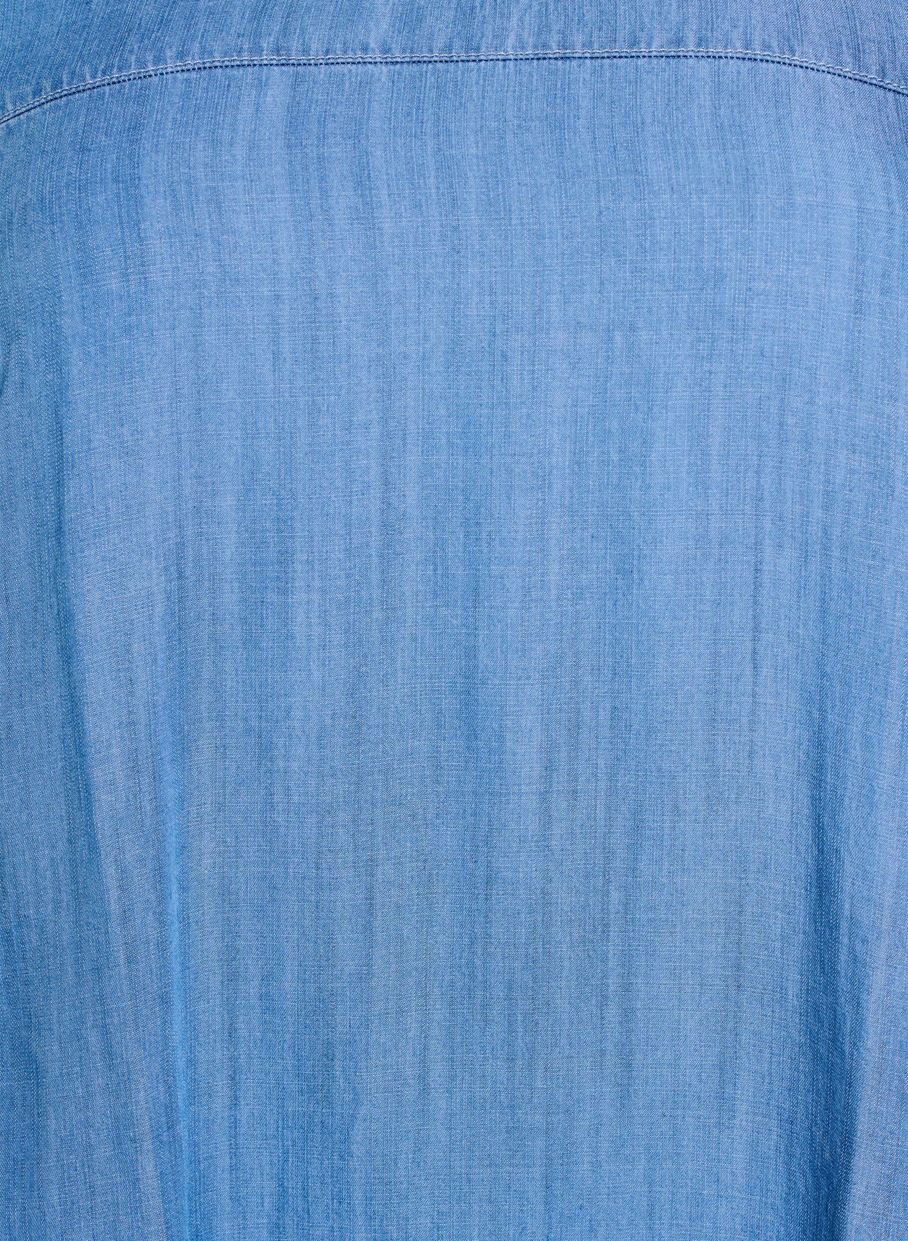 Zizzi Kurzes Kleid aus Lyocell-Denim mit Ballon-Passform, Blau, Packshot image number 2