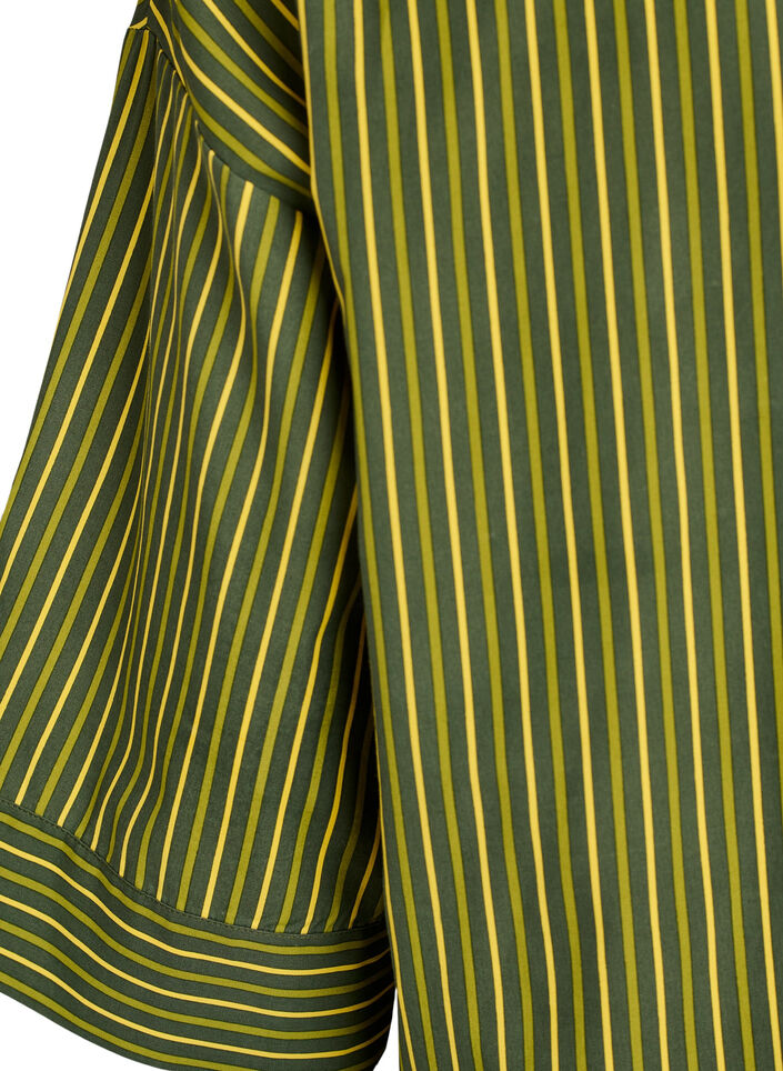 Chemise ample &agrave; rayures avec manches 3/4, Vert, Packshot image number 3