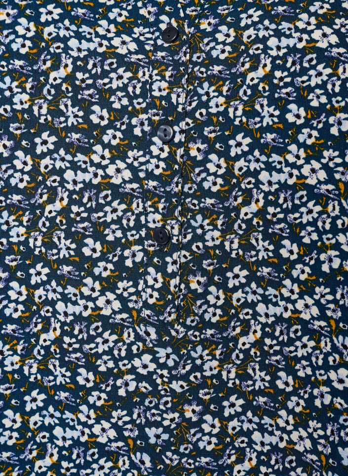 Blouse &agrave; manches courtes et encolure en V, Bleu, Packshot image number 2