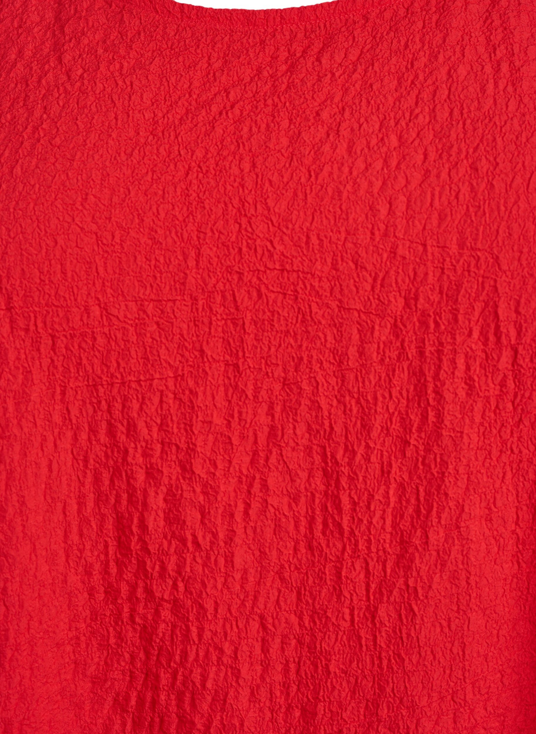 Zizzi&Auml;rmelloses Top mit Struktur, Rot, Packshot image number 2
