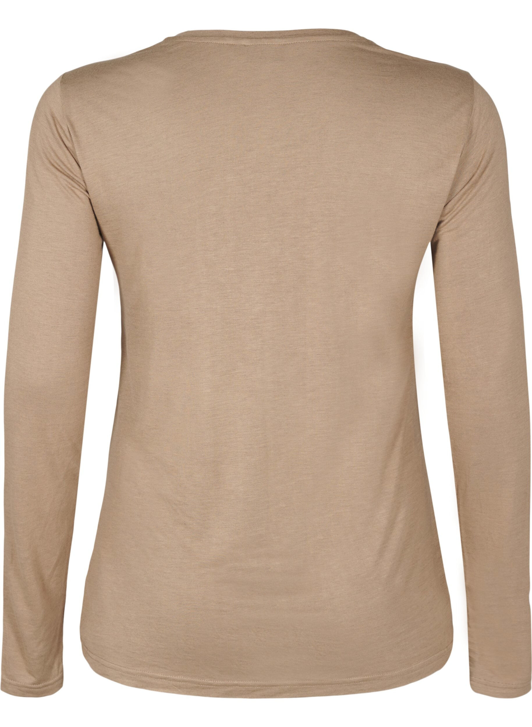 ZizziLang&auml;rmelige Bluse aus Wolle und Viskose, Braun, Packshot image number 1