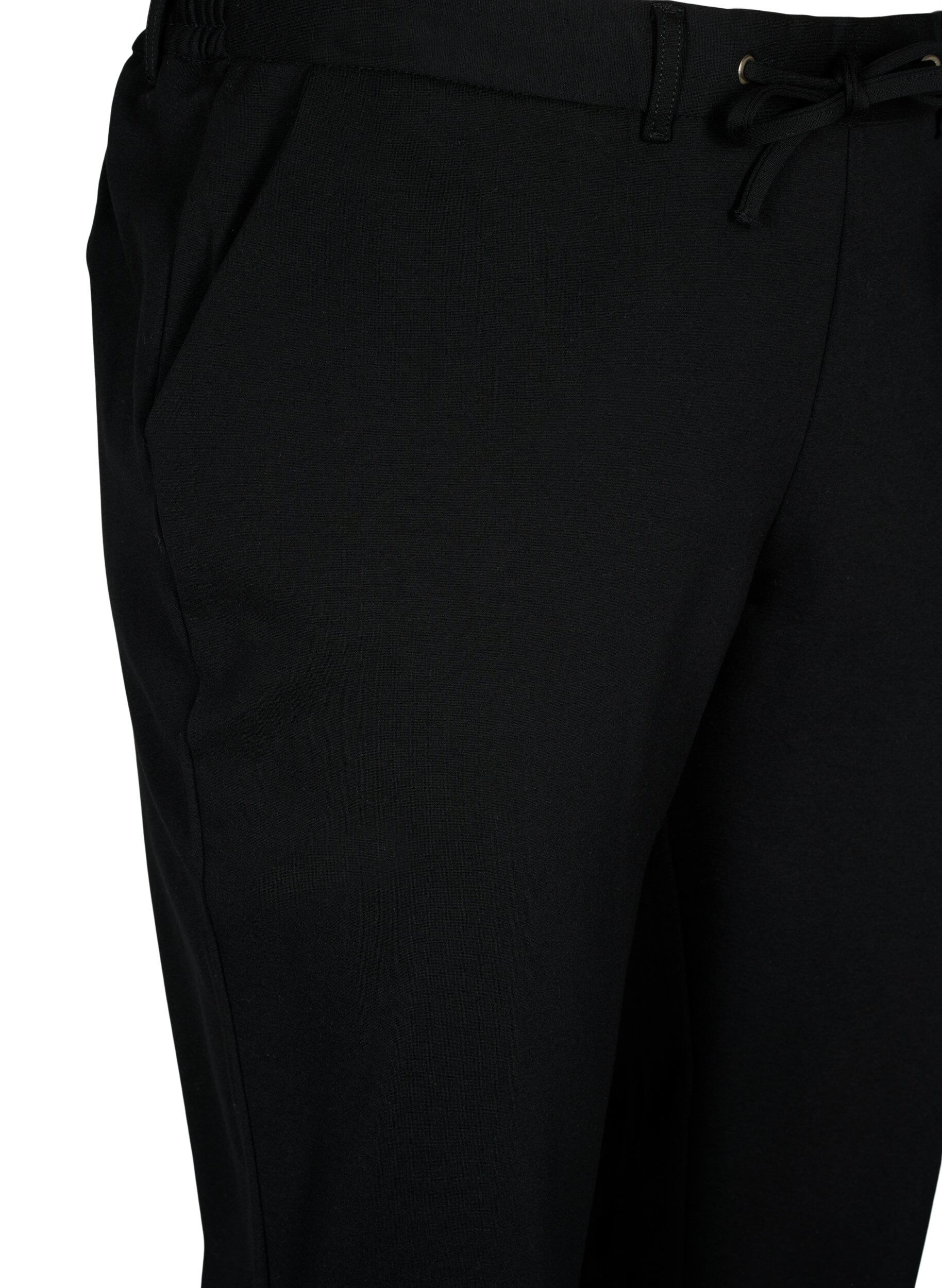 Zizzi Capri-Hose aus Viskosemischung, Black, Packshot image number 2