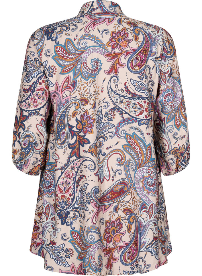 Viskose-Tunika mit Paisley-Print und 3/4-Ärmeln, Sand Do. Paisley AOP, Packshot image number 1