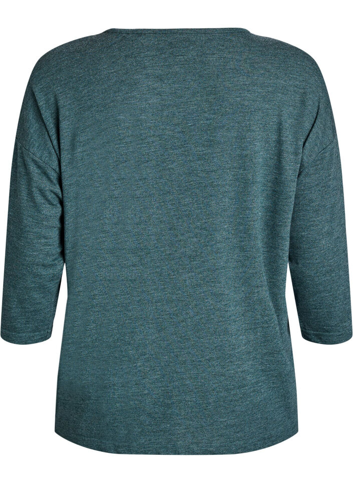 Bluse aus Jersey mit 3/4-&Auml;rmeln , Gr&uuml;n, Packshot image number 3