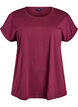 T-shirt &agrave; manches courtes en coton m&eacute;lang&eacute;, Bordeaux, Packshot image number 0