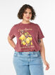 Baumwoll-T-Shirt mit Frontprint und gewaschener Optik, Rot, Model image number 0