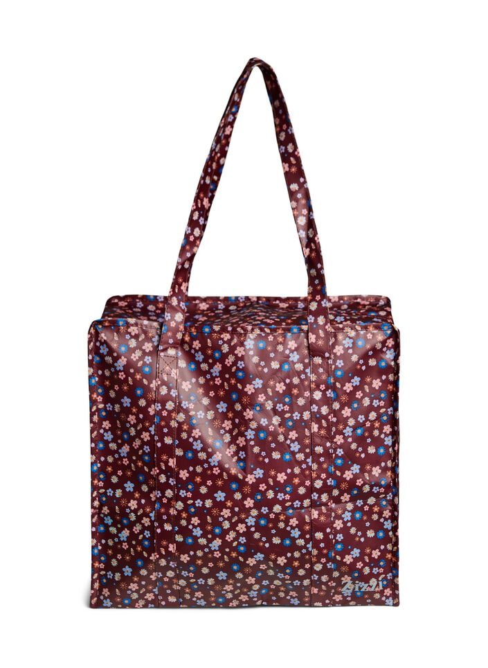 Sac de magasinage avec fermeture &eacute;clair, Marron, Packshot image number 0