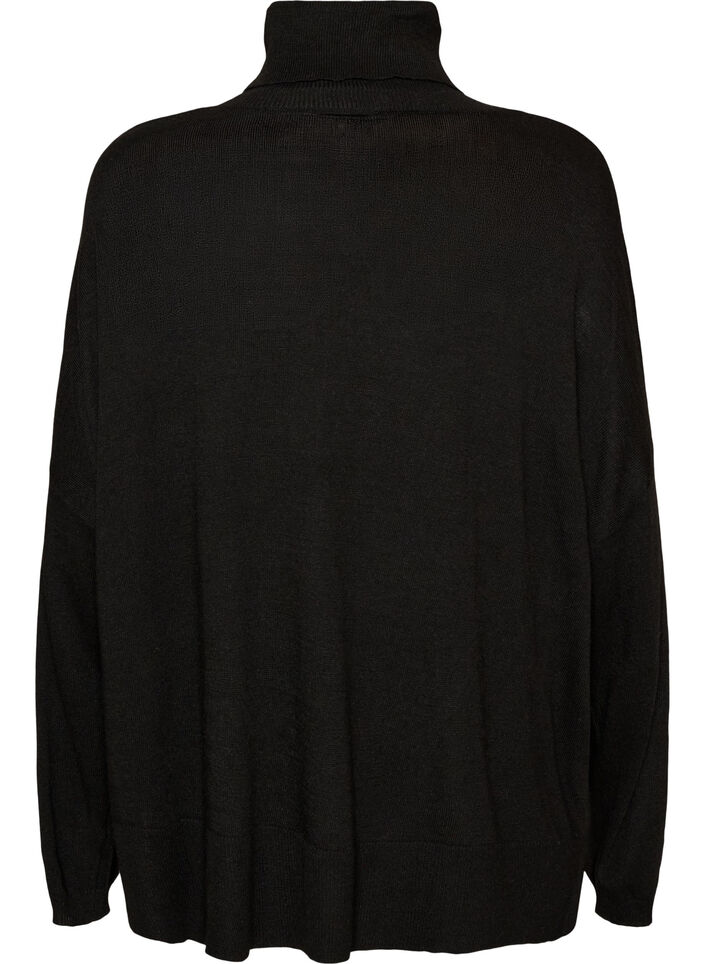 Pull &agrave; col roul&eacute; &agrave; coupe ample, Noir, Packshot image number 1