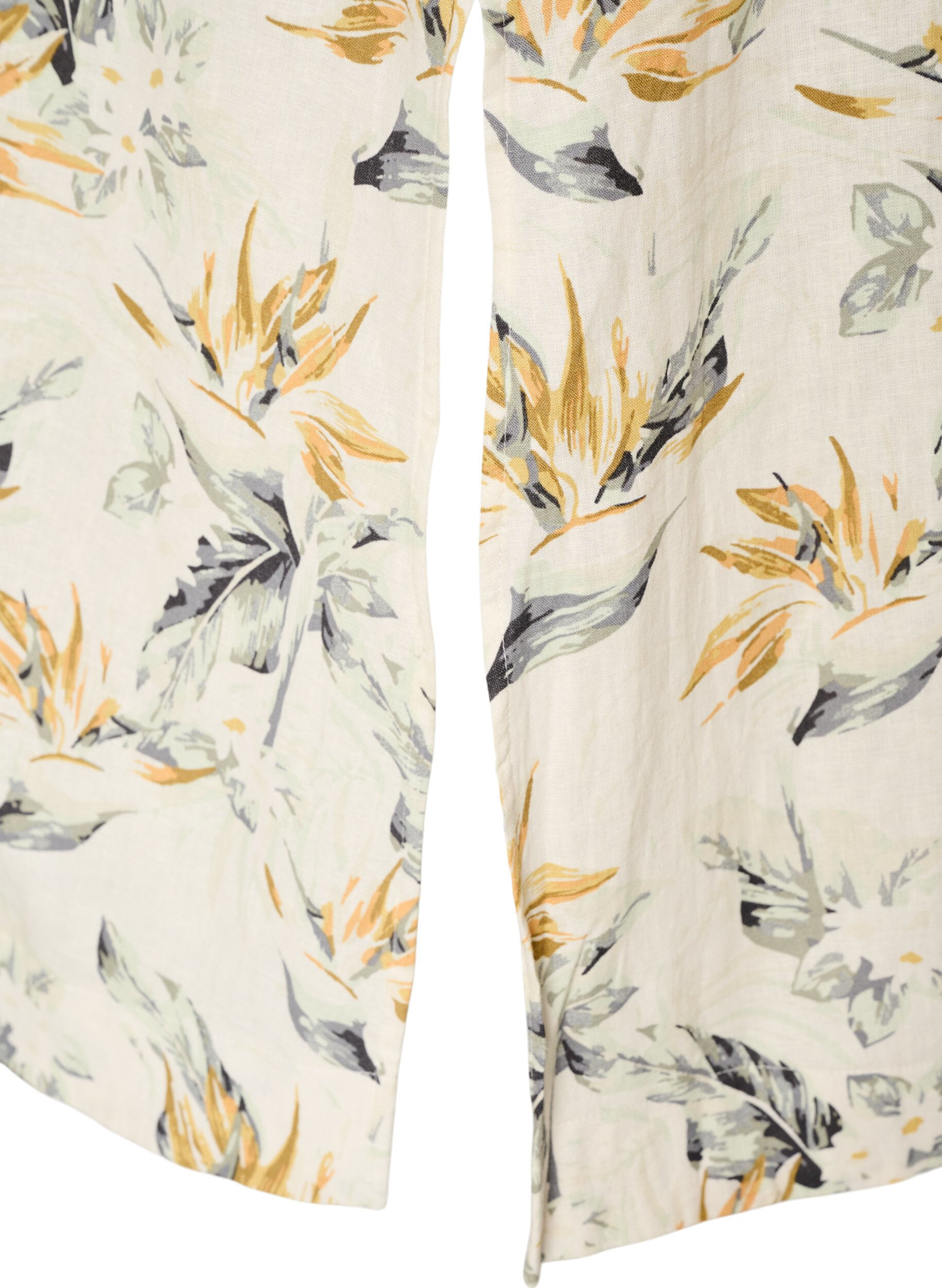 ZizziRobe midi en lin et viscose avec manches mi-longues, Blanc, Packshot image number 3