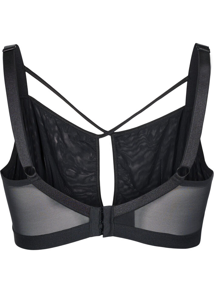 Soutien-gorge en maille avec détail, Black, Packshot image number 1