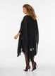 Kurzes Chiffonkleid mit V-Ausschnitt, Schwarz, Model image number 1