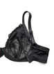 Soutien-gorge plongeant à armatures avec dentelle, Noir, Packshot image number 3