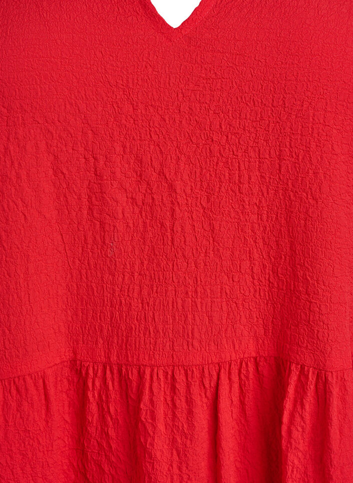 Robe courte coupe &eacute;vas&eacute;e, Rouge, Packshot image number 2