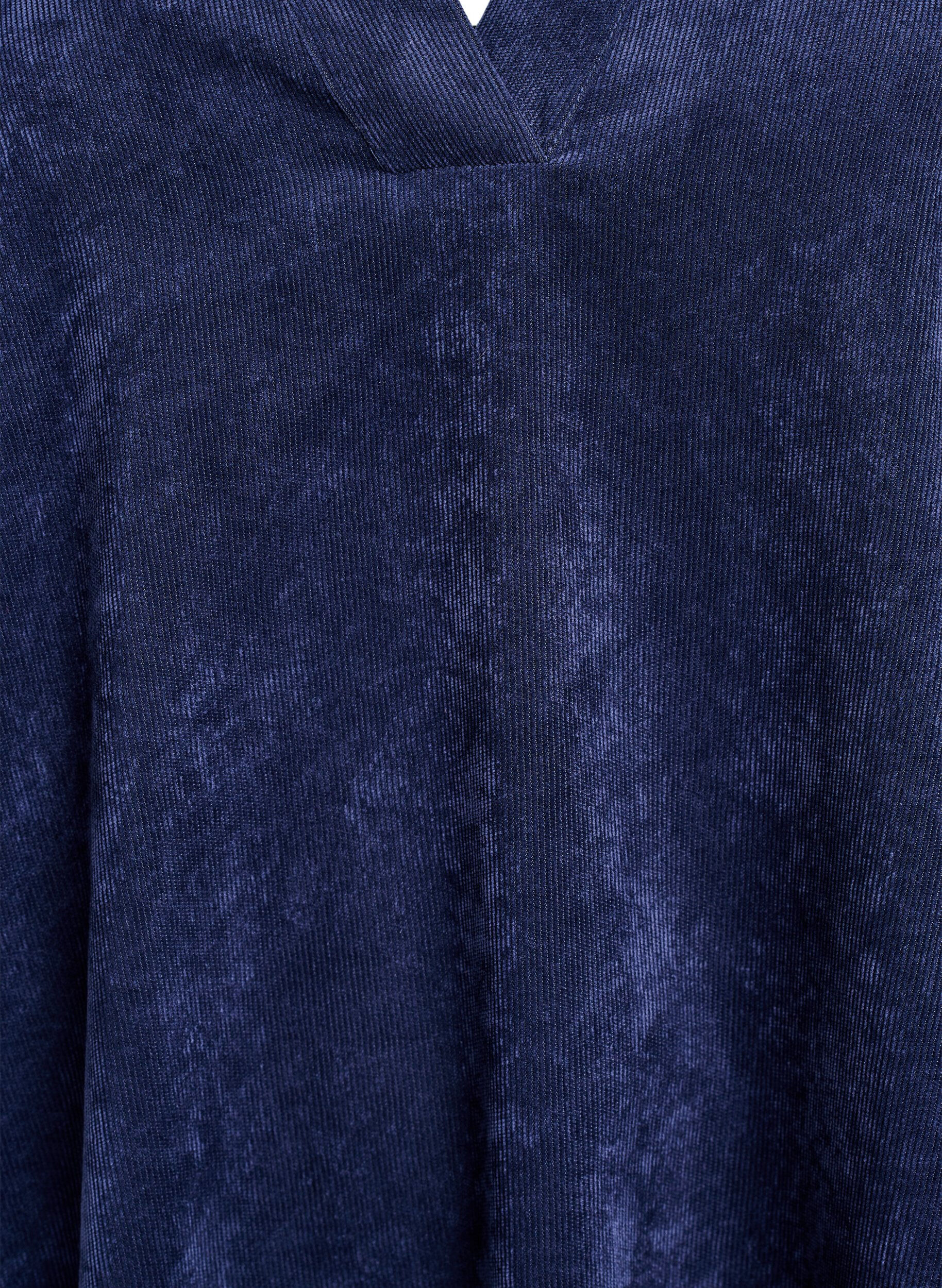 Zizzi Kurzes Samtkleid mit langen &Auml;rmeln, Blau, Packshot image number 2