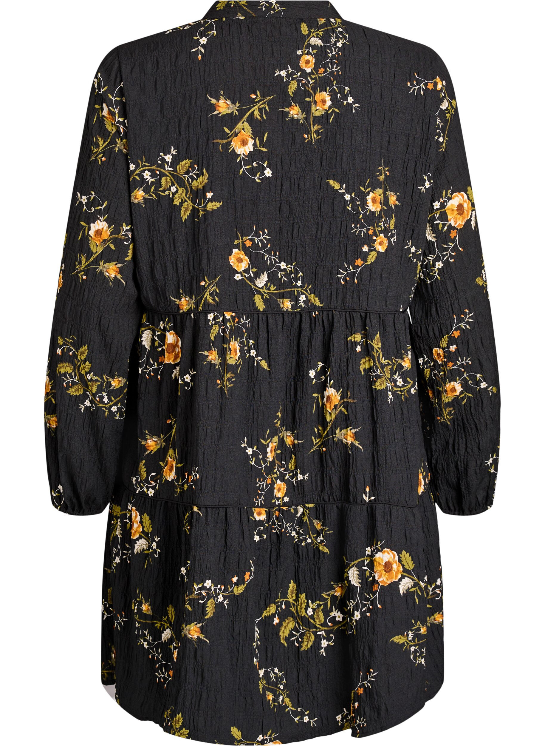 Zizzi Robes &agrave; imprim&eacute; floral avec fermeture &agrave; cravate, Noir, Packshot image number 1