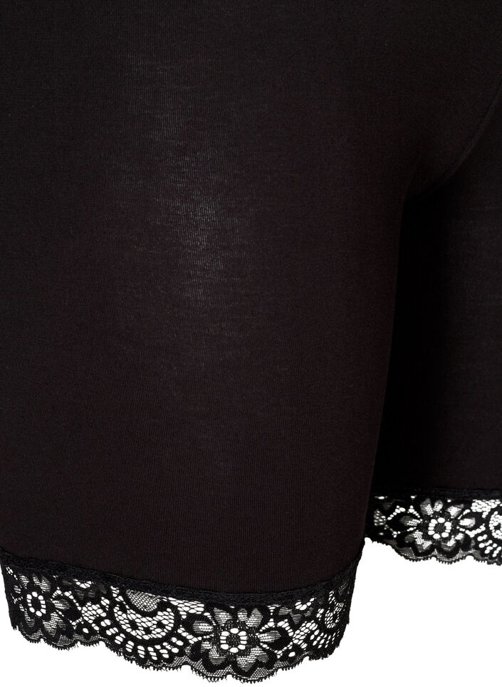 Short de cyclisme avec bordure en dentelle, Noir, Packshot image number 2