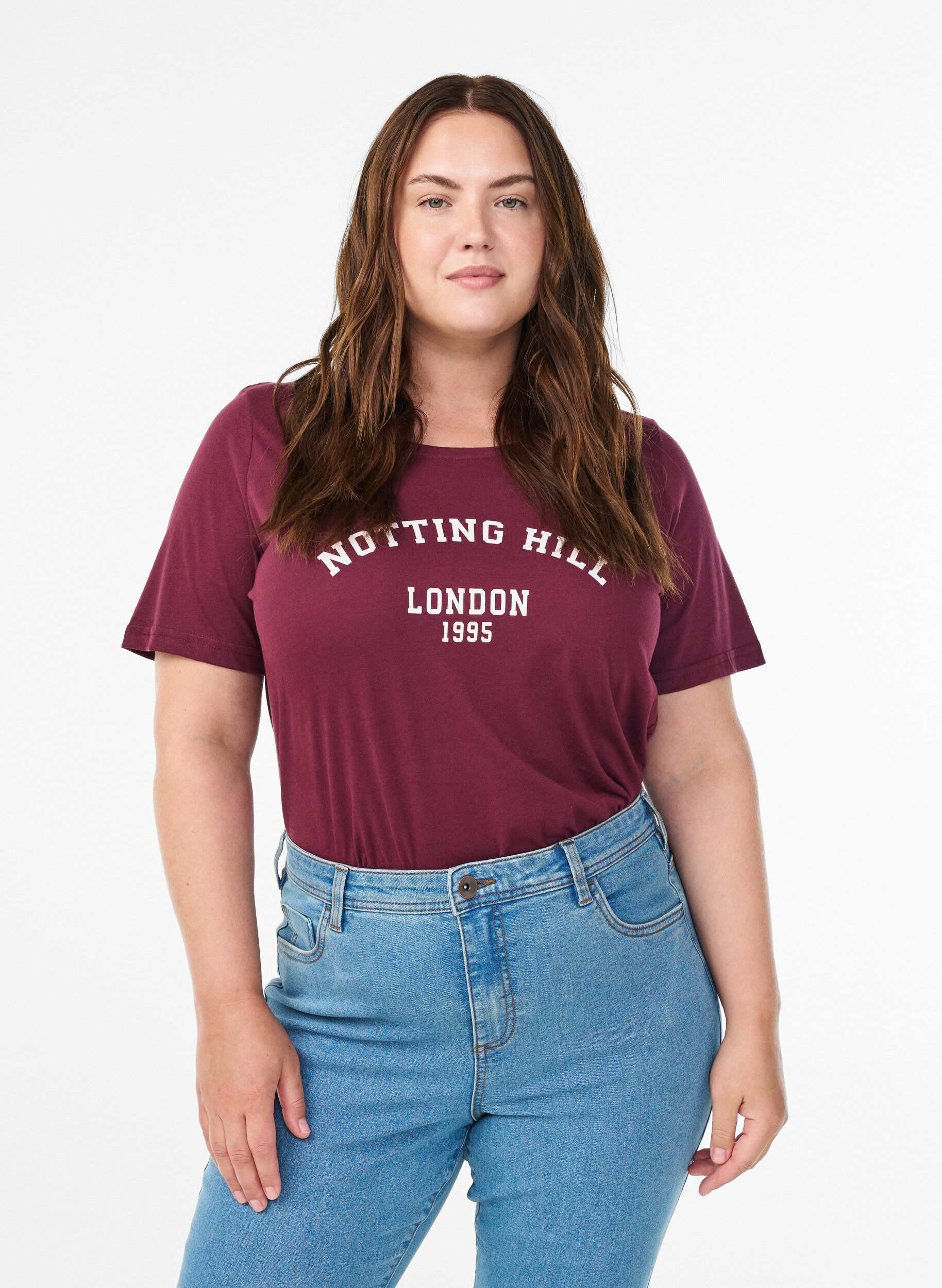 Zizzi FLASH - T-Shirt mit Print, Rot, Model image number 0