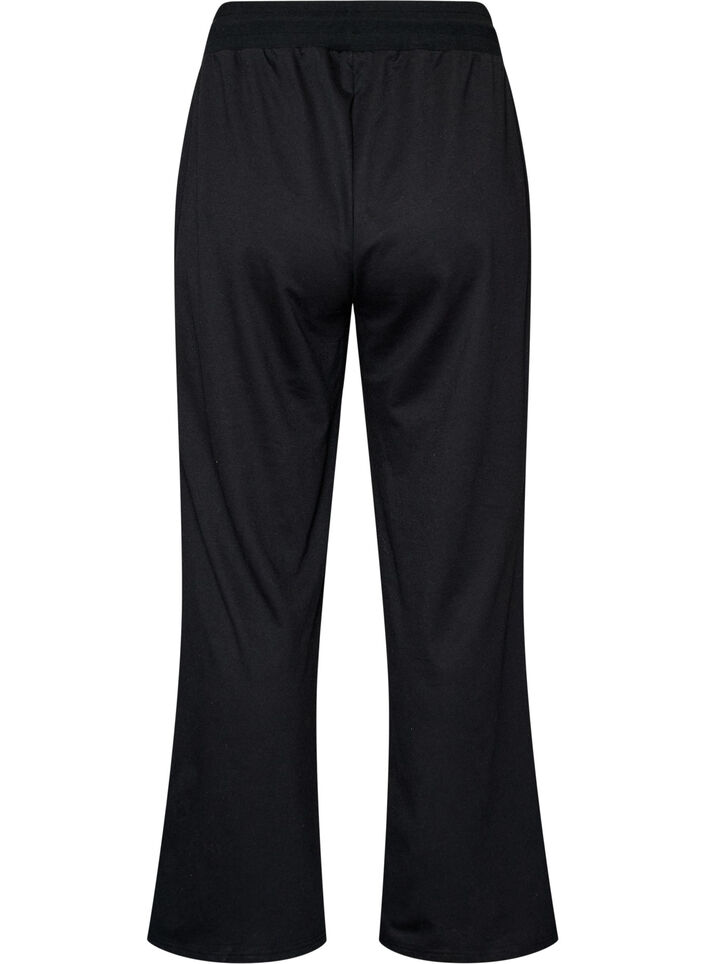 Pantalon d'entra&icirc;nement coupe ample avec taille haute, Noir, Packshot image number 1