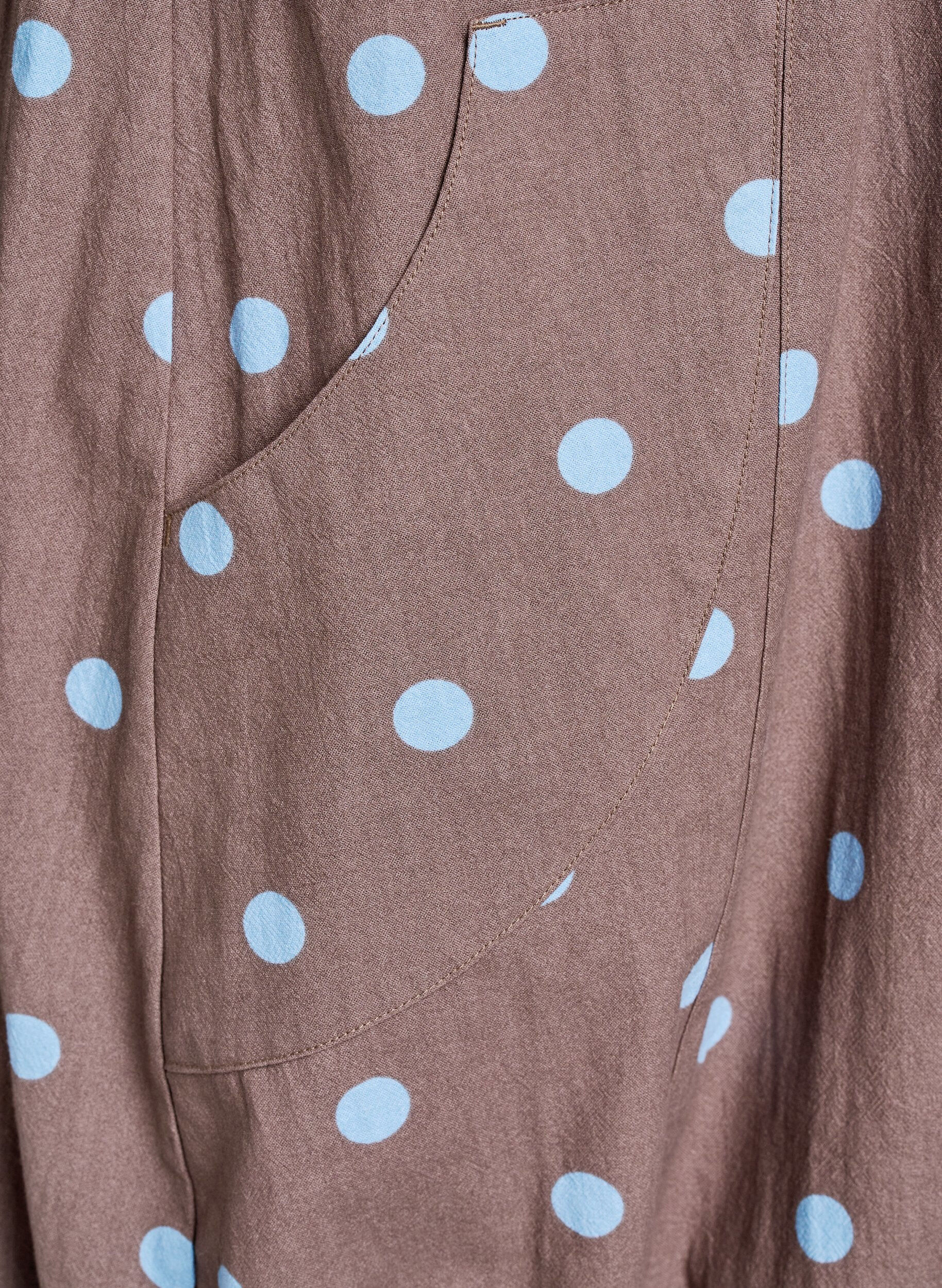 Zizzi Kurz&auml;rmliges Baumwollkleid mit Aufdruck, Blau, Packshot image number 3