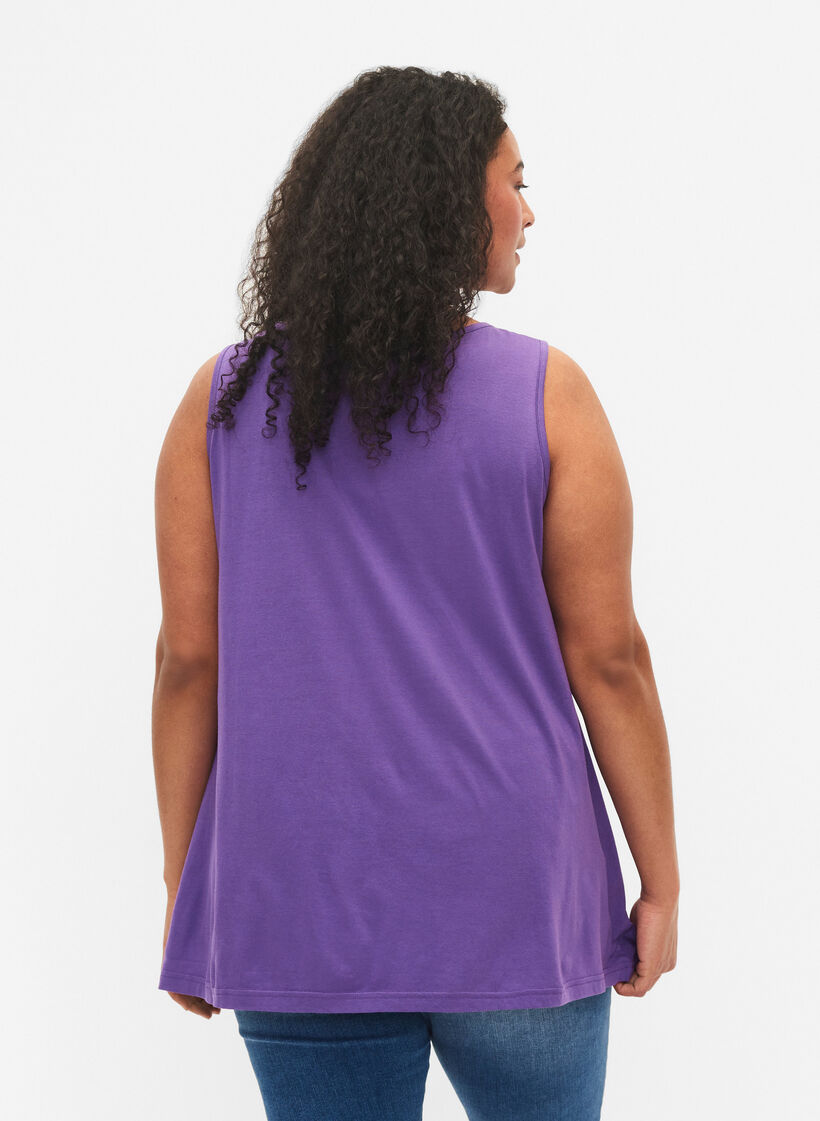 2er-Pack Tops aus einer Baumwollmischung, Deep Lavender/Black, Model image number 1