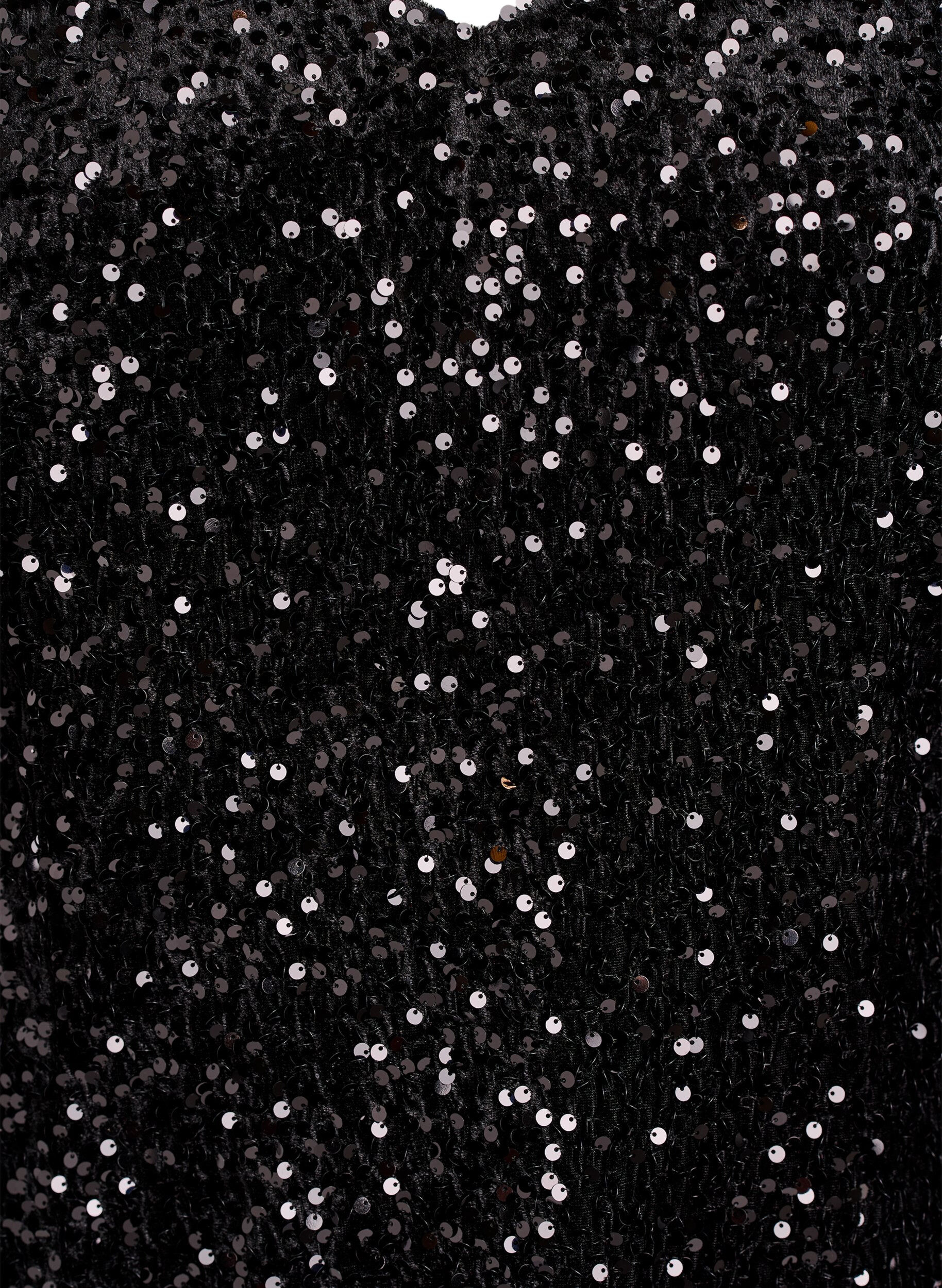 Zizzi Kurzes A-Linien-Pailletten-Kleid, Schwarz, Packshot image number 2