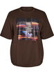 T-shirt oversize avec grand imprim&eacute; photo, Marron, Packshot image number 0