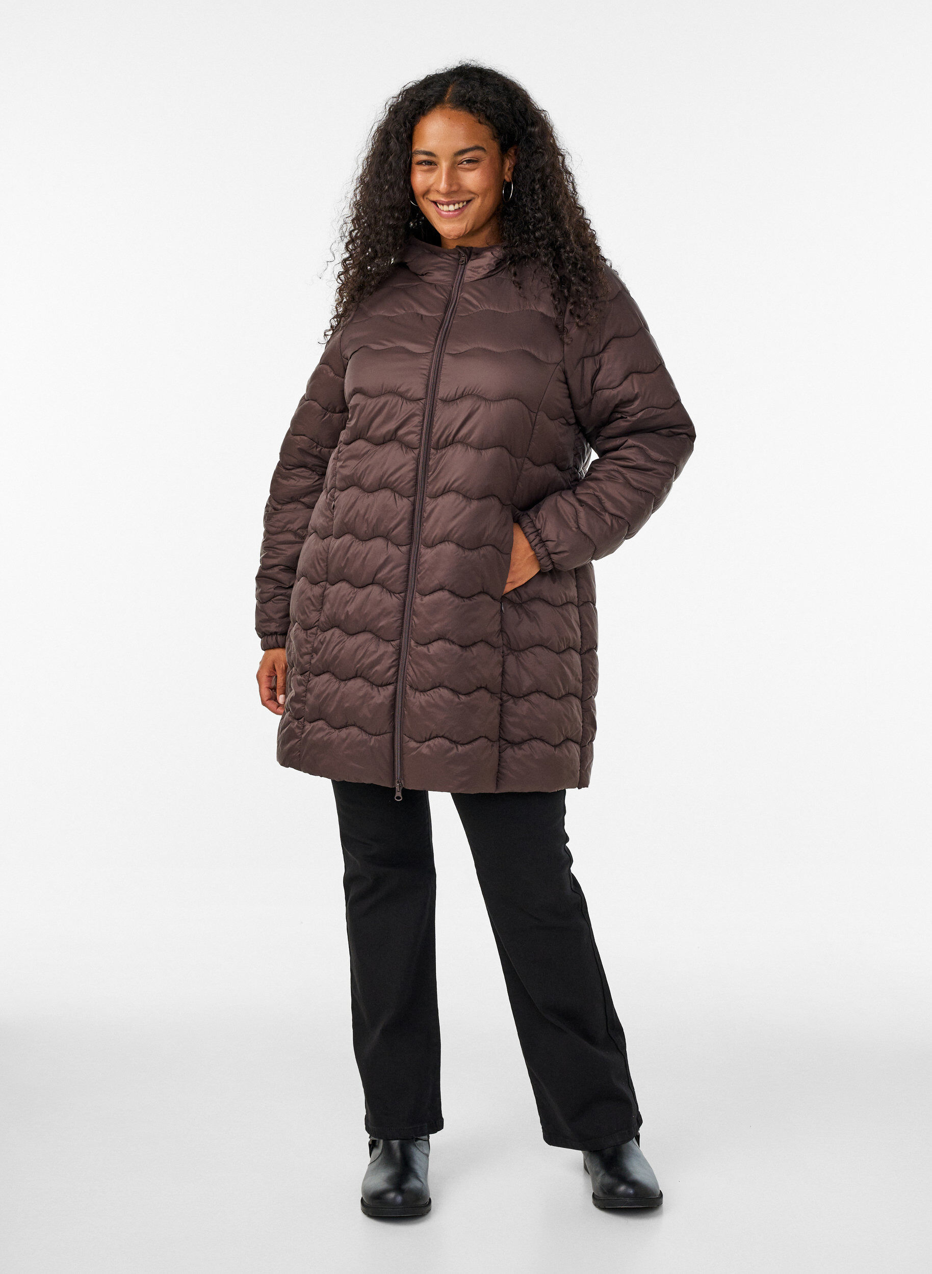ZizziVeste matelass&eacute;e, Marron, Model image number 1