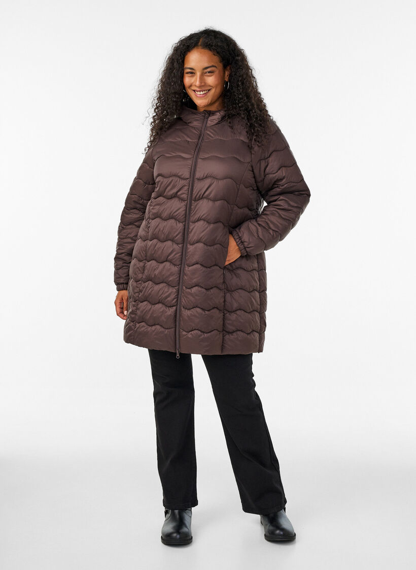 Veste matelass&eacute;e, Marron, Model image number 1