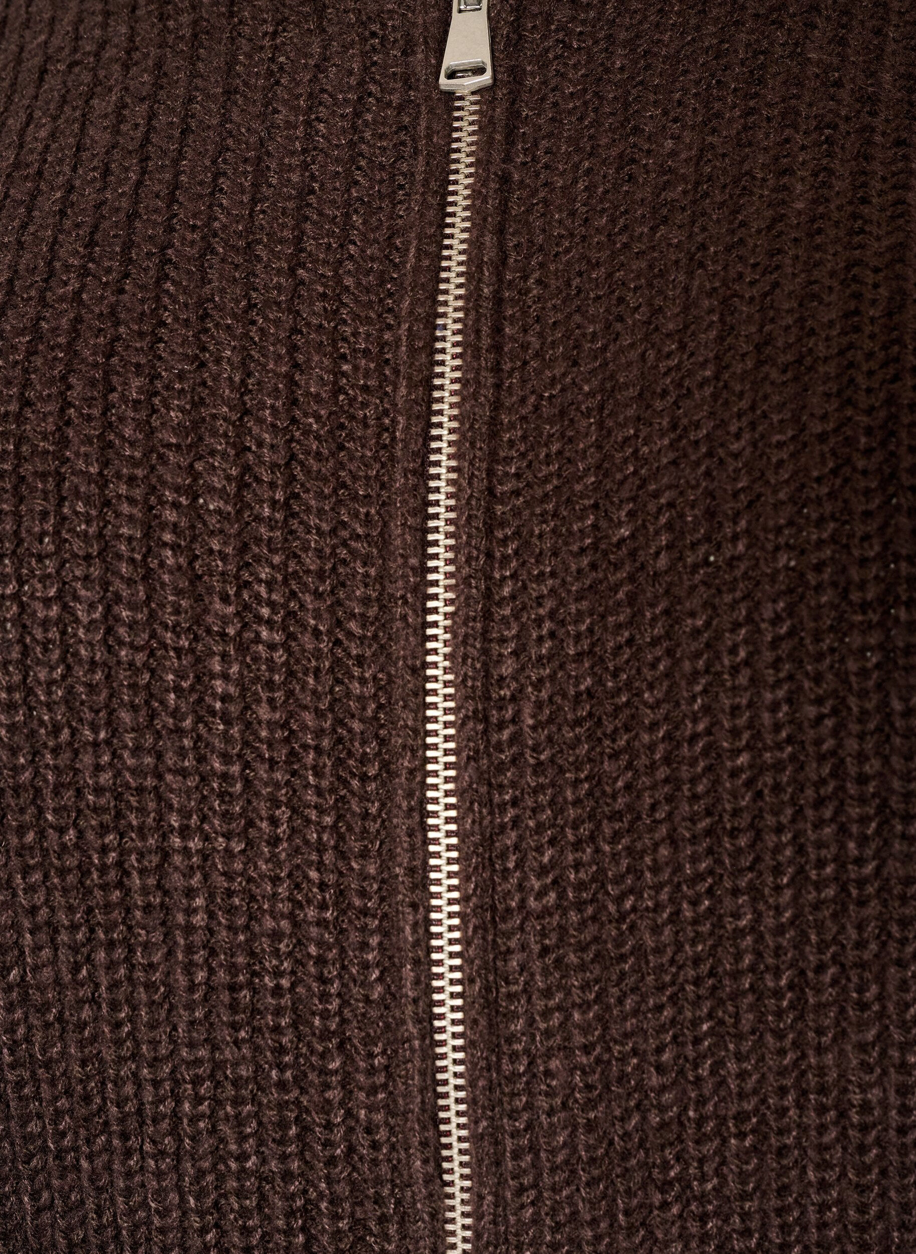ZizziCardigan en maille avec zip, Marron, Packshot image number 2