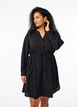 Robe mi-longue avec ceinture à nouer, Noir, Model image number 0