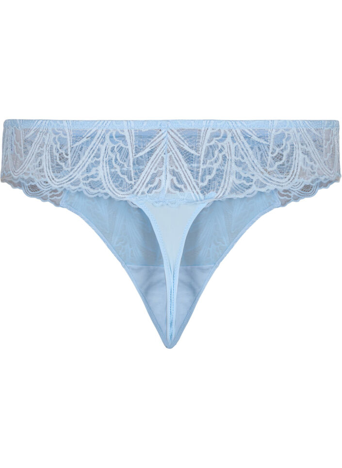 String à dentelle de taille normale, Bleu, Packshot image number 1