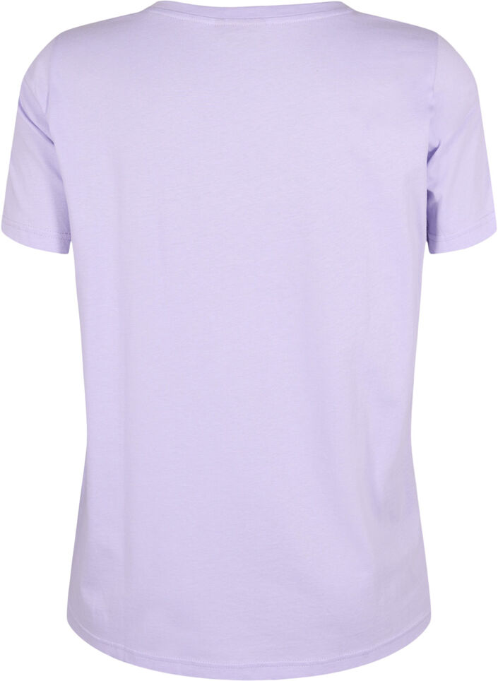 Baumwoll-T-Shirt mit Print-Detail, Lavender ARIZONA, Packshot image number 1