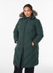 Long manteau d'hiver &agrave; fermeture &agrave; attaches et col en fausse fourrure, Vert fonc&eacute;, Model image number 0