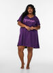 Chemise de nuit en coton biologique et &agrave; col en V, Violet, Model image number 1