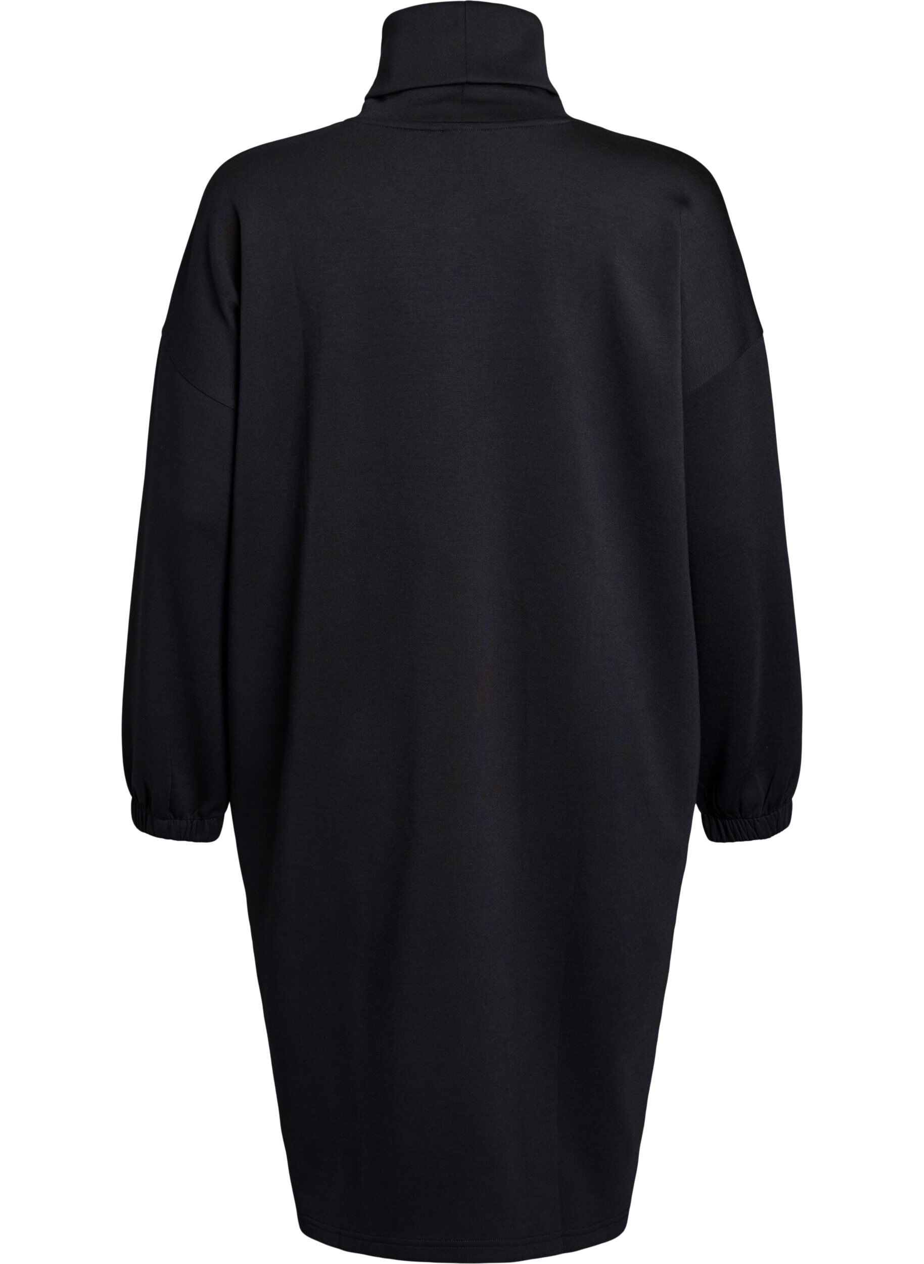 Zizzi Rollkragenkleid in A-Form, Schwarz, Packshot image number 1