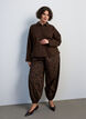 Ballonhose mit hoher Taille und Allover-Muster, Braun, Model image number 0