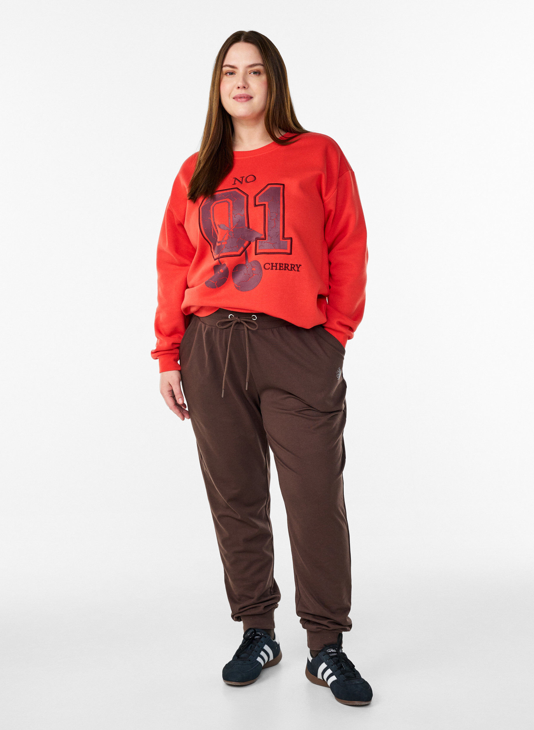 ZizziSweatshirt avec motif &agrave; l'avant, Rouge, Model image number 1