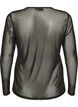 Blouse en maille transparente avec strass, Noir, Packshot image number 1