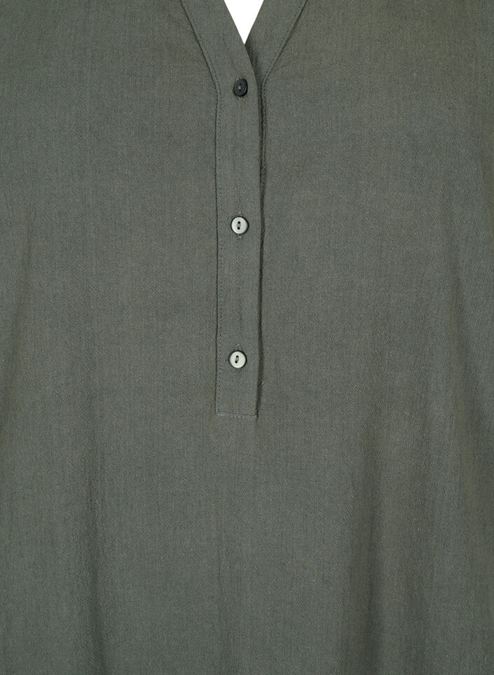 FLASH - Robe midi à manches courtes en coton, Balsam Green, Packshot image number 2