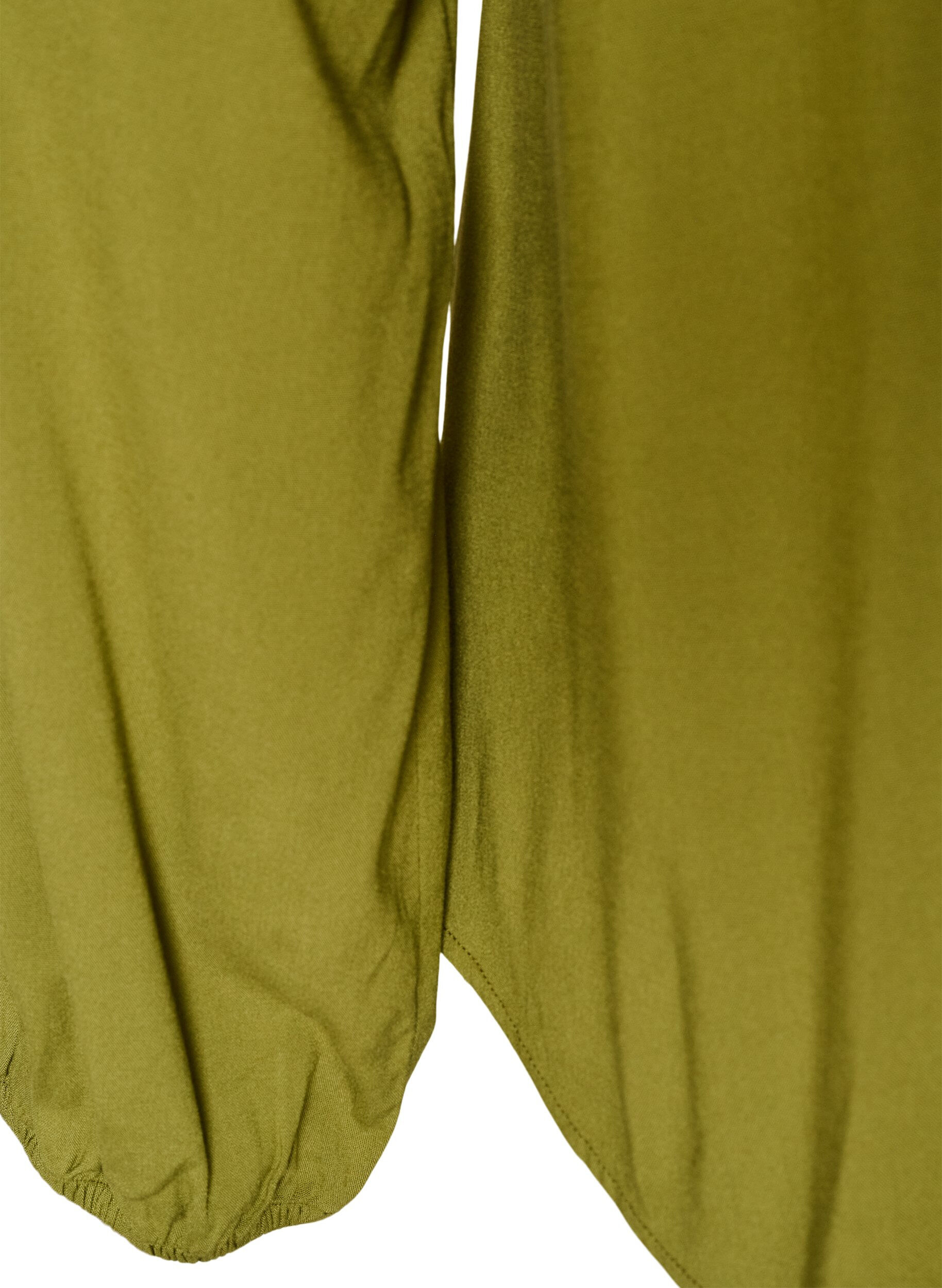 ZizziBluse aus Viskose mit V-Ausschnitt und langen &Auml;rmeln, Gr&uuml;n, Packshot image number 3