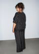 Karierte Bluse mit Spitzenbesatz und ellenbogenlangen &Auml;rmeln, Schwarz, Model image number 2
