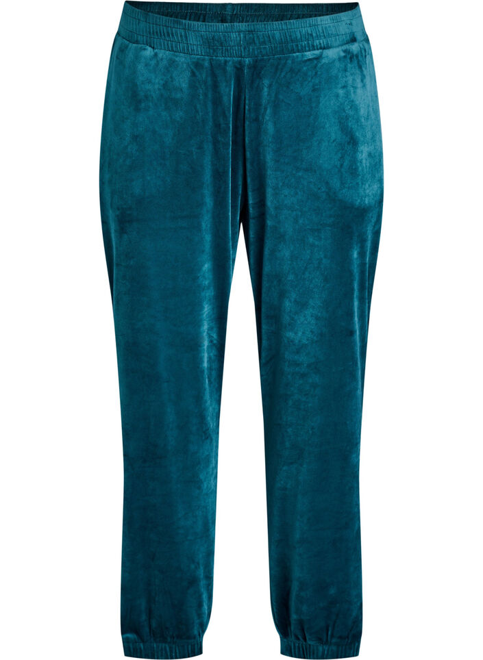 Pantalon ample en velours, Vert, Packshot image number 0