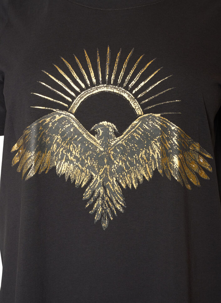 T-shirt en coton avec imprim&eacute; devant, Gris anthracite, Packshot image number 2