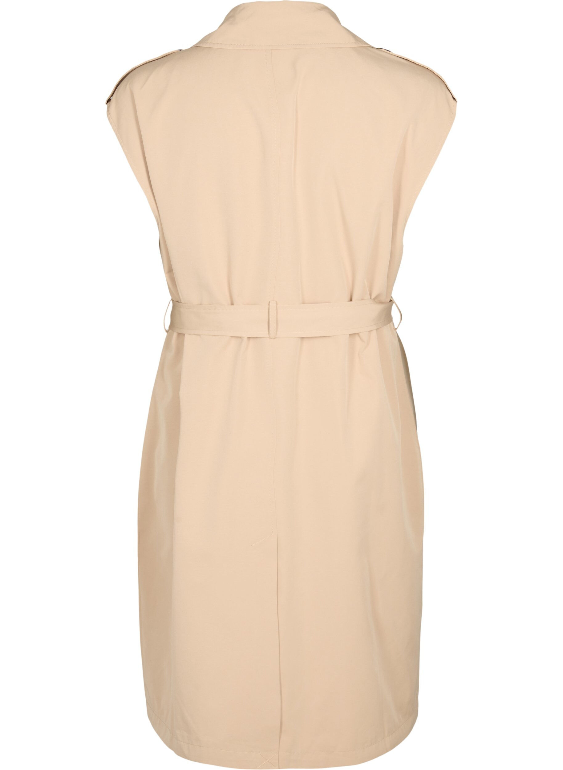 Zizzi Lange Weste mit G&uuml;rtel, Nomad, Packshot image number 1